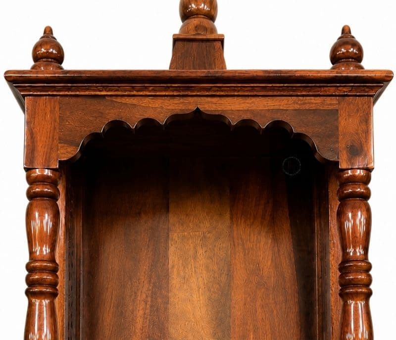 Image 3 for Aaroha Pooja Mandir Solid Sheesham Wood (Honey Finish) (SCV_PKU)