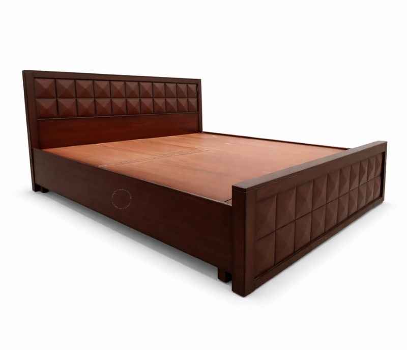 Image 9 for Ajmenia Queen Size Bed With Storage (Block Board, Dark - Brown)