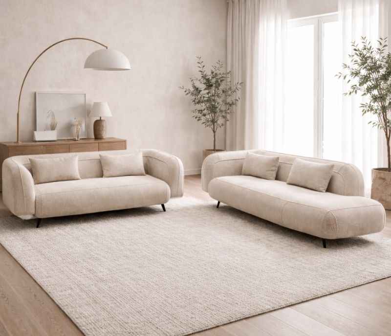 Sofa Opus 3+Lounger Miranda Wood Frames With Fabric Upholster (HYD)(CP)