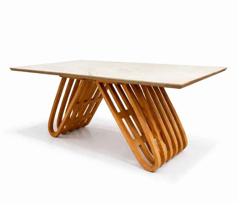 Image 8 for DT Lux/Dc 62 Dining Table-1+6 Chairs Ash Wood And Seramic Top Upholstery By Leatherette