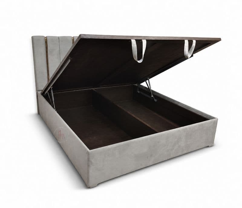 Image 7 for Lux King Bed With Hydraulic Storage Neem Wood (BSK)