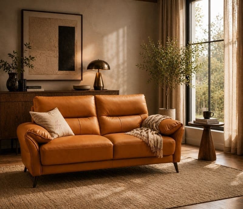 ZM 978 Sofa 2 Seater Leather Fabric (HYD)