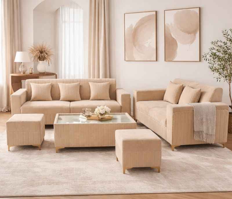 New Oreo 3+2+CT+2 Puffy  Sofa Set (WH )