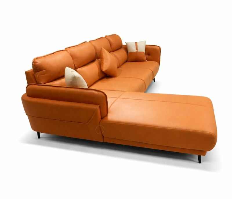 Image 5 for Austin Sofa 3+Lounger Suede Fabric (Brown) (BTM)(SKN)