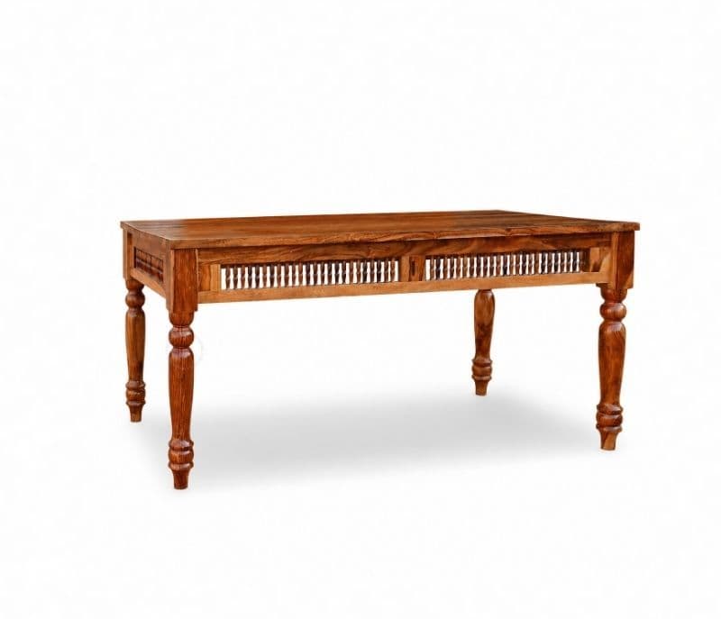 Image 12 for Vintage Solid Sheesham Wood Ghilli Design Dining Table Set 1+4 Seater (SCV-PKU)