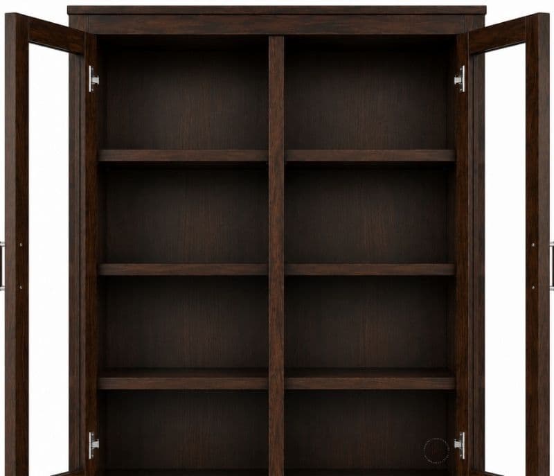 Image 5 for Venice Glass Crockery Cabinet / Bookshelf Sheesham Wood (WI)