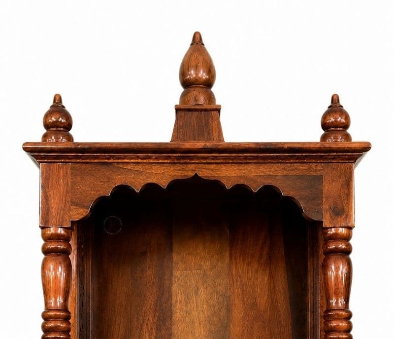 Image 4 for Aaroha Pooja Mandir Solid Sheesham Wood (Honey Finish) (SCV_PKU)