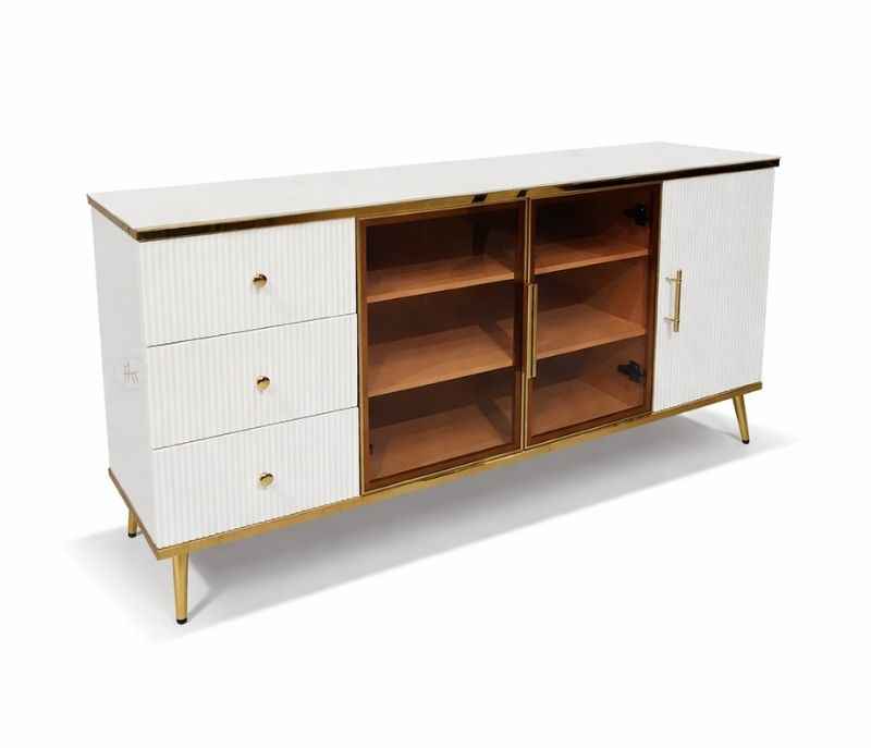 Image 5 for G6406 Side Board Cabinet  Ceramic With Duco Paint Finish With PVD Gold Metal Legs (HYD OTD)