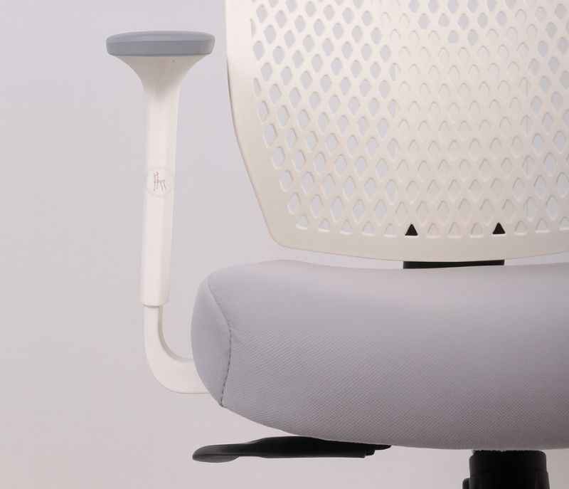 Image 9 for Leo White Mesh Office Chair Adjustable Height  Revolving Study Work from Home Chair Computer Desk Chair