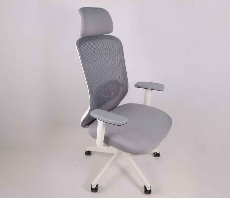 Image 2 for Hawk HB Grey White  Ergonomic High-Back Mesh Office Chair  Adjustable Height  Revolving Study Work from Home Chair Computer Desk Chair  Back Lumbar Support  Ergonomic Chair  Tilting  Arm Support