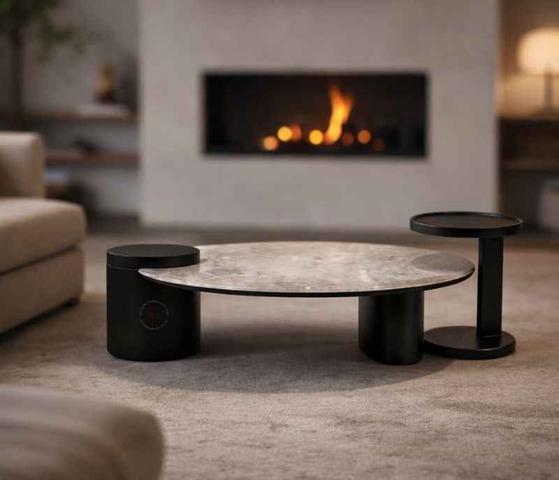 Centre Table C-9089C Big+Small Marble Top (HYD)