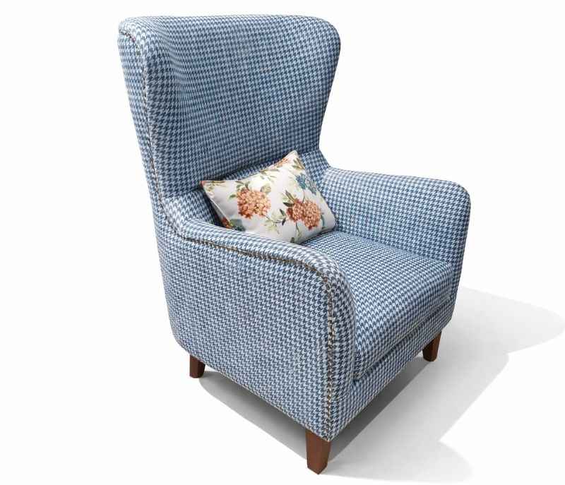 Image 5 for Wing Chair+Ottoman Velvet Fabric