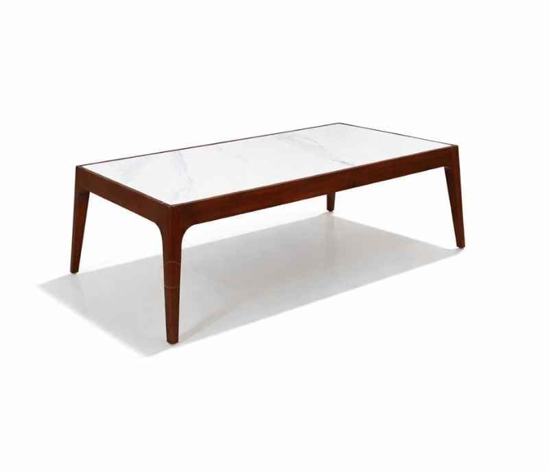 Image 2 for Nobel Oak Center Table With Marble Top And Wooden Base (WH OTD)