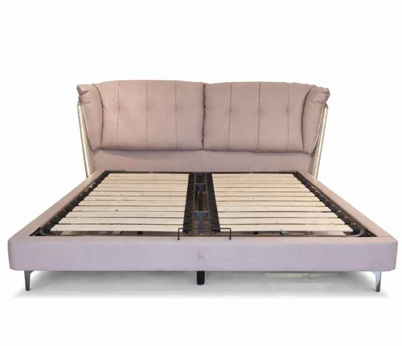 Image 7 for 2239 King Sized Bed  Full Grain Leather HB Sponge+Down Feather Multi Layer Solid-Wood without Storage (BS-CP)