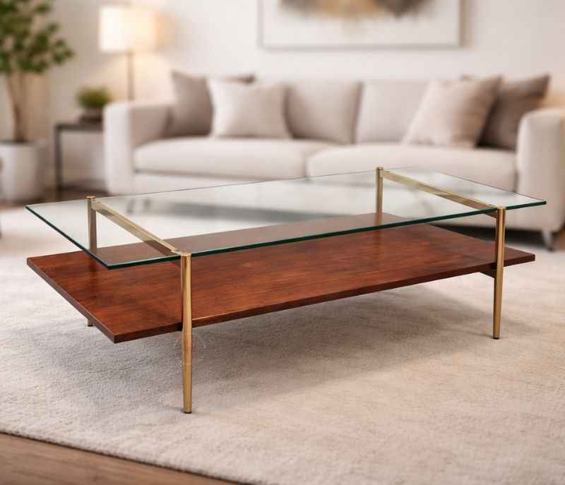 1850-CT Solid Wood With Metal Glass Top (EC OTD)