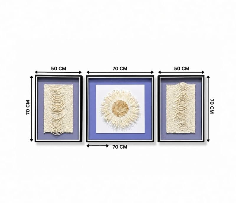 Image 5 for Ivory Ripple Trio Wall Art