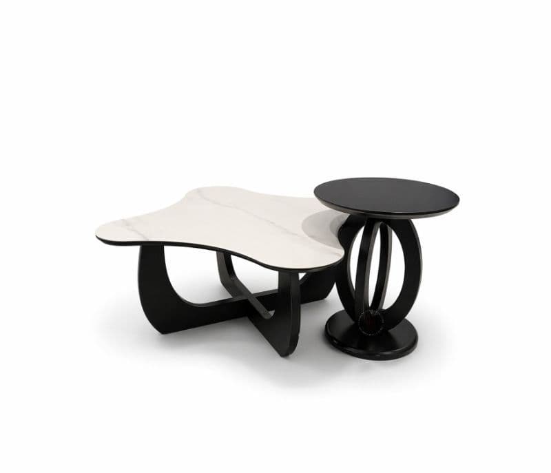 Image 5 for CJ 076  1+1 Centre Table Marble Top Plus Wood Corner Table (HYD)