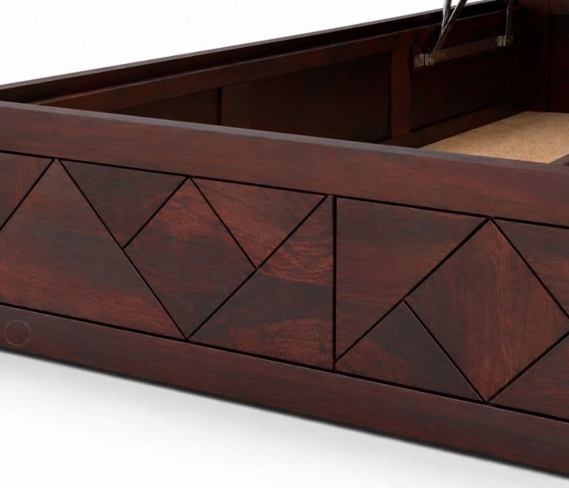 Image 7 for Haven Full Lifton Sheesham Wood Bed With Hydraulic Storage(WI)