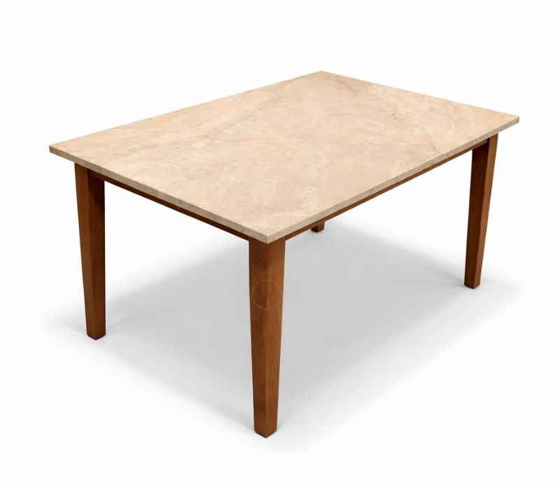 Image 8 for New Model 1+4 Seater Marble Dining Set with Rubber Wood and Leather (KORA OTD)