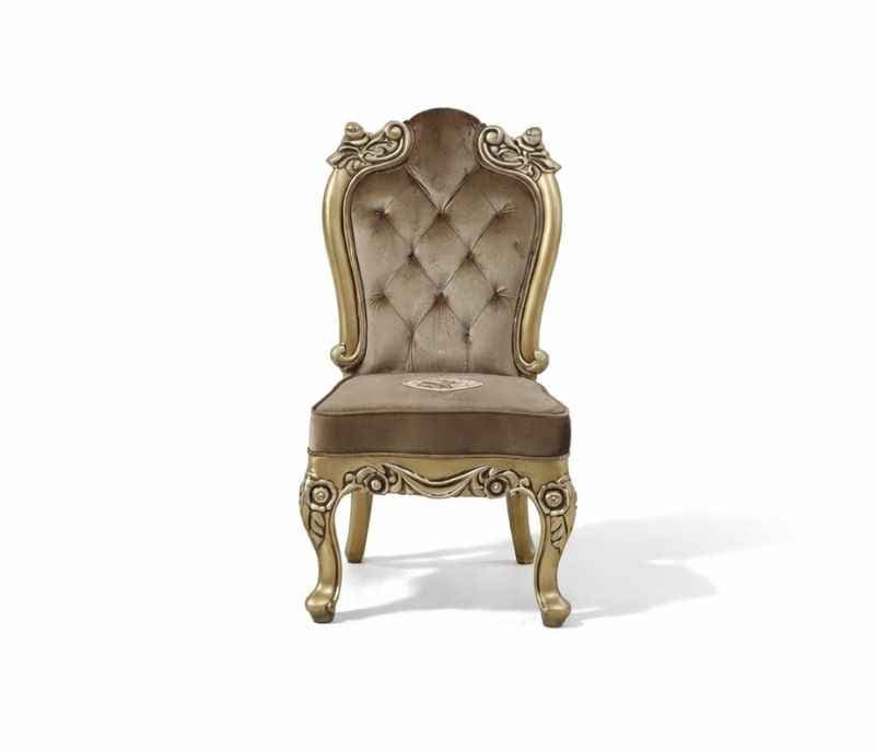 Image 6 for OPAL 6 Seater Marble Dining Set with Royal Metal Carving (WH) (OWD)