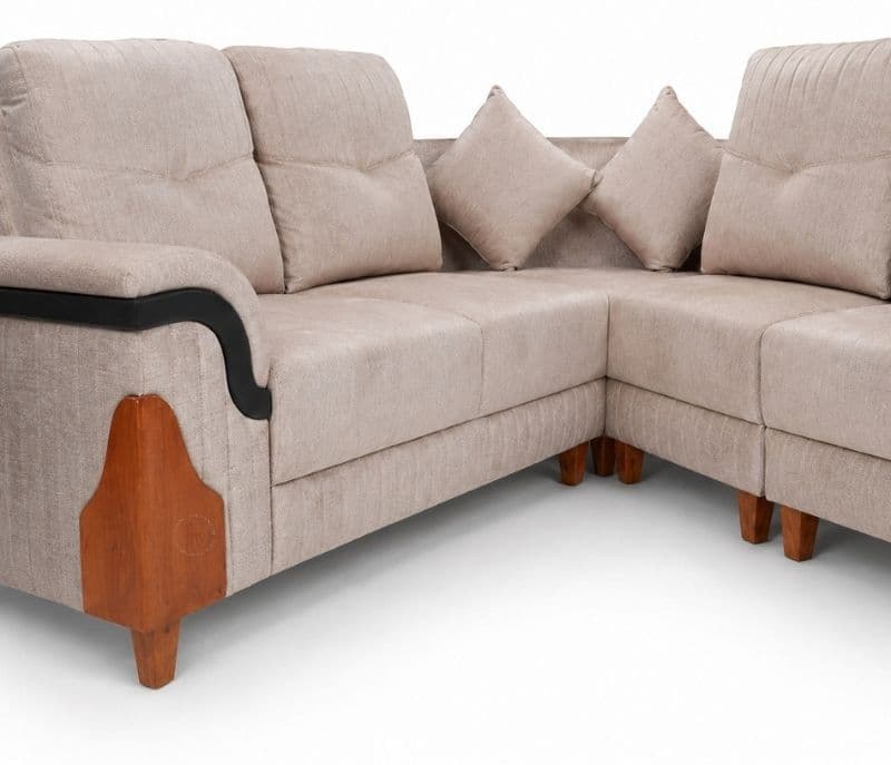 Image 3 for Oliver L-Shape Sofa Solid Neem Wood (ZAM) (OWD)