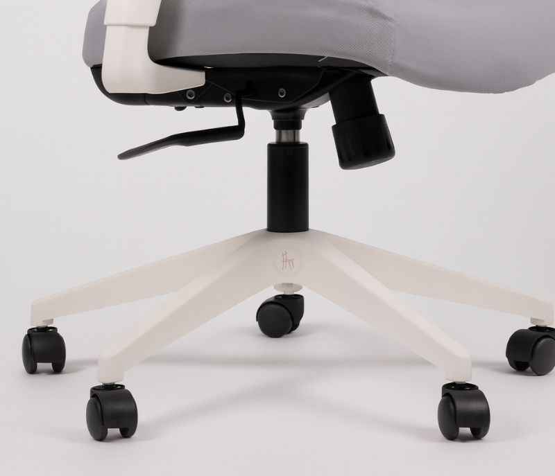 Image 10 for Leo White Mesh Office Chair Adjustable Height  Revolving Study Work from Home Chair Computer Desk Chair
