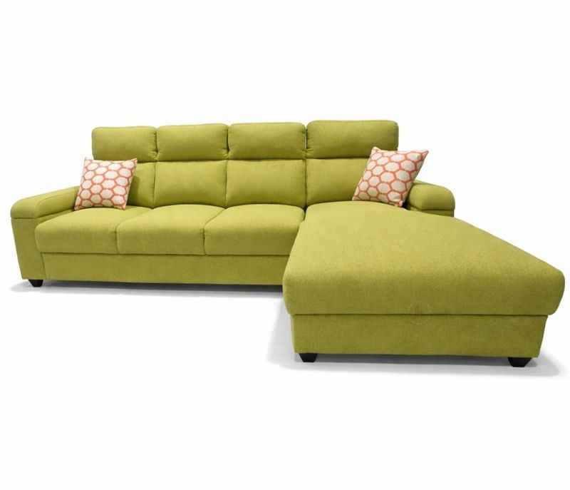 Image 6 for Greenland Modern Sofa 3+Lounger Cotton Linen (Green) (BTM)