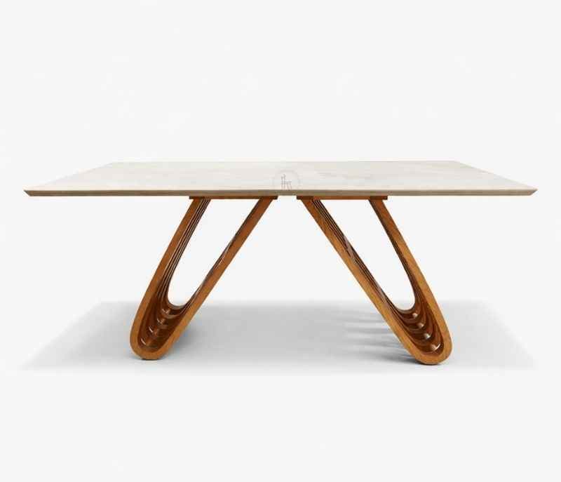 Image 9 for DT Lux/Dc 62 Dining Table-1+6 Chairs Ash Wood And Seramic Top Upholstery By Leatherette