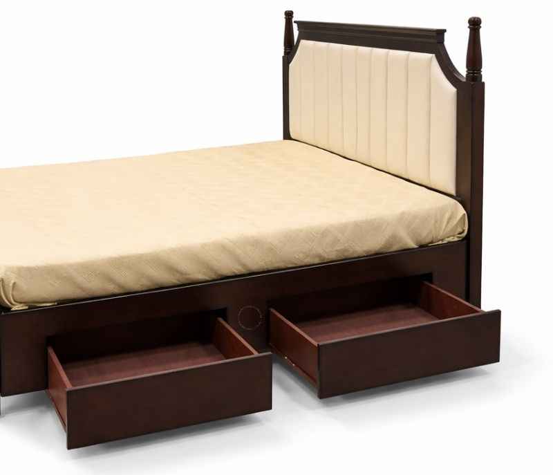Image 3 for Pillar King Size With Storage and Drawer  (Dark Brown)(SKN)(EC)(KORA)
