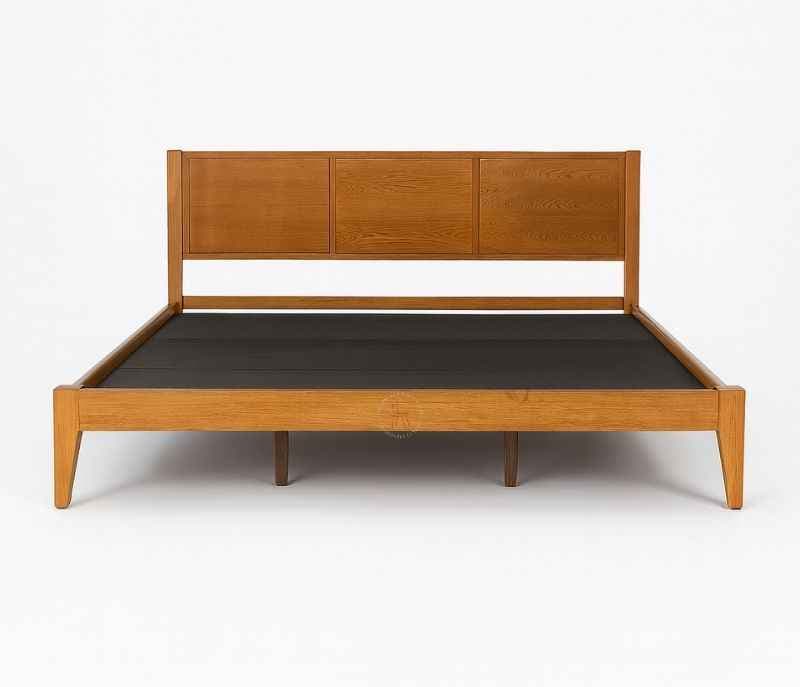 602000119- ESTRE Hypericum Rubber Wood King Size Bed in Walnut Color INLEY