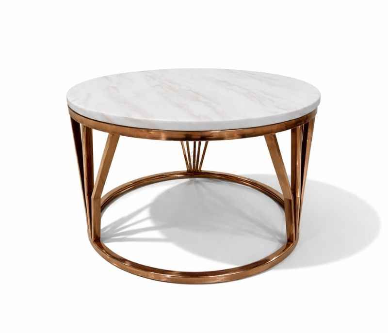 Image 5 for Centre Table 9 Marble Top and down metal base with Rose gold (HYD OTD)