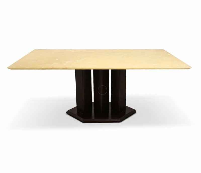 Image 3 for Candy 6 Seater Marble Dining Table with Wooden Base
