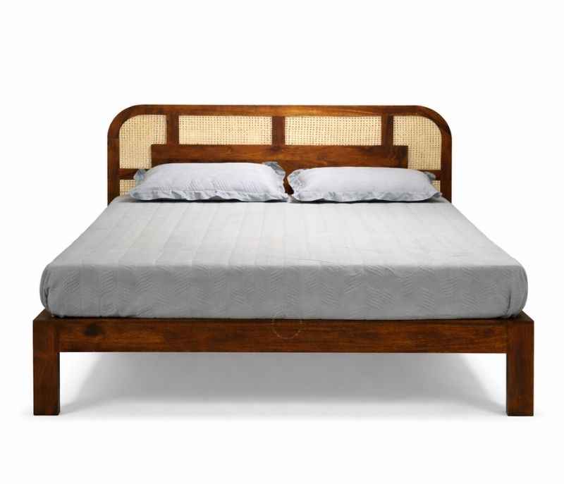 Image 4 for Surano King Sized Bed Without Storage (Solid Sheesham Wood, Brown) (HYD)(KORA)