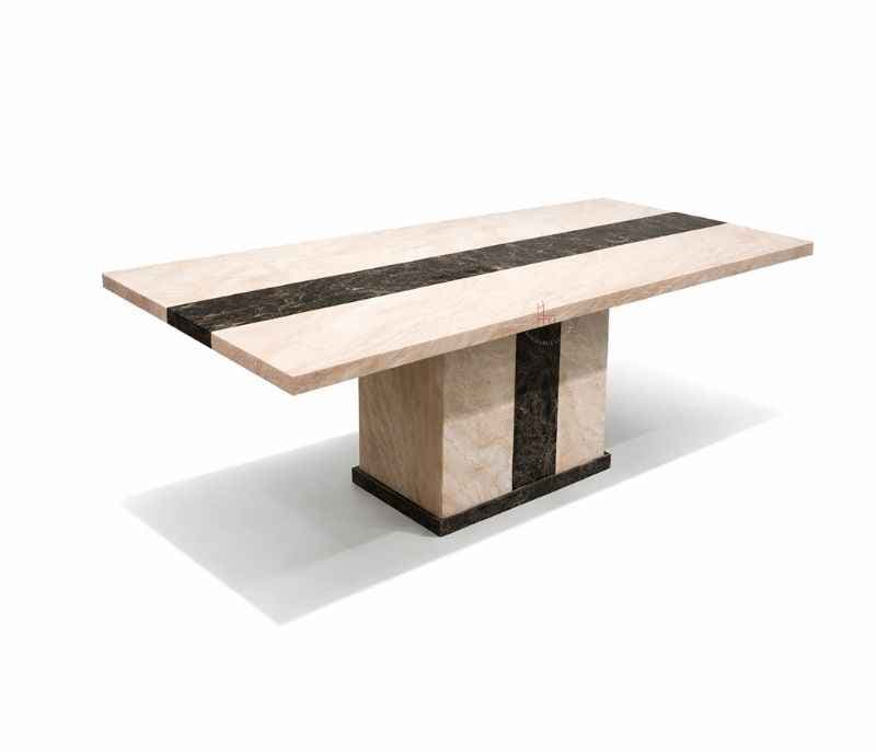 Image 8 for 372 Dinning table + 208 Chair Solid Rubber Wood Artificial Marble 1+6 Seater (CP)