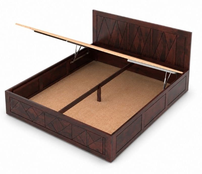Image 4 for Haven Full Lifton Sheesham Wood Bed With Hydraulic Storage(WI)