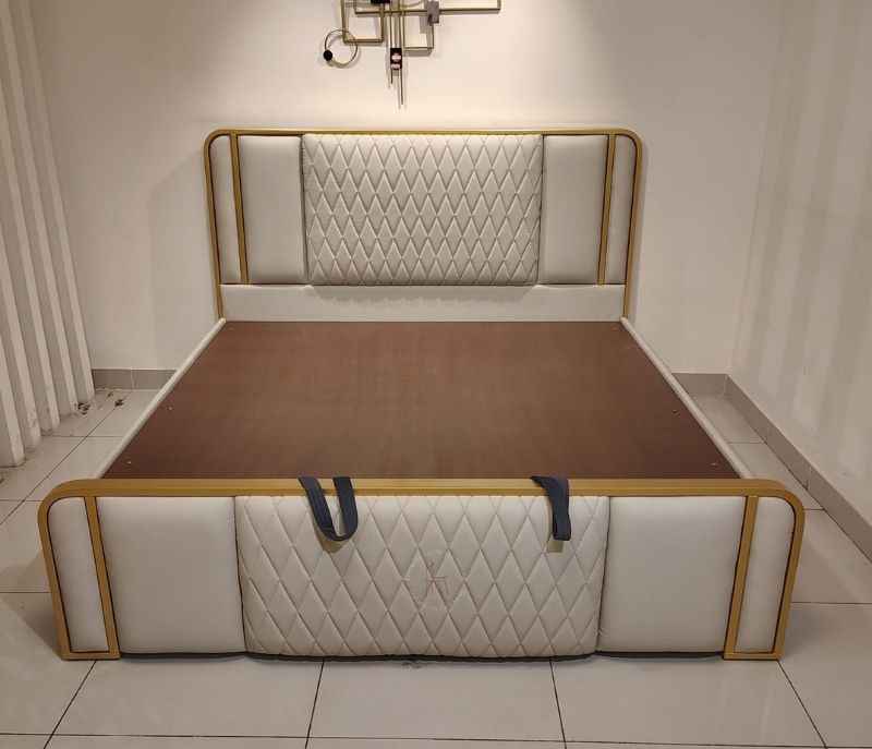 Image 4 for Gold strip cot King Size With Hydraulic  Storage (BSK OTD)