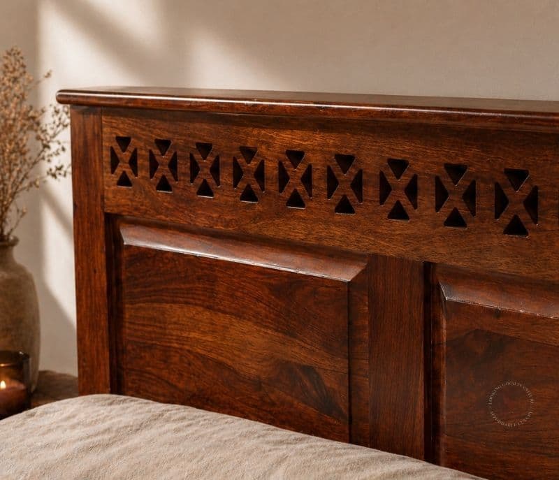 Image 2 for Rudolf Sheesham Wood Hydraulic Storage  Premium Solid Sheesham Wood Honey Finish (SCV _PKU)