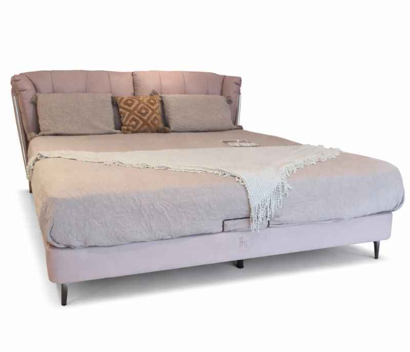 Image 4 for 2239 King Sized Bed  Full Grain Leather HB Sponge+Down Feather Multi Layer Solid-Wood without Storage (BS-CP)
