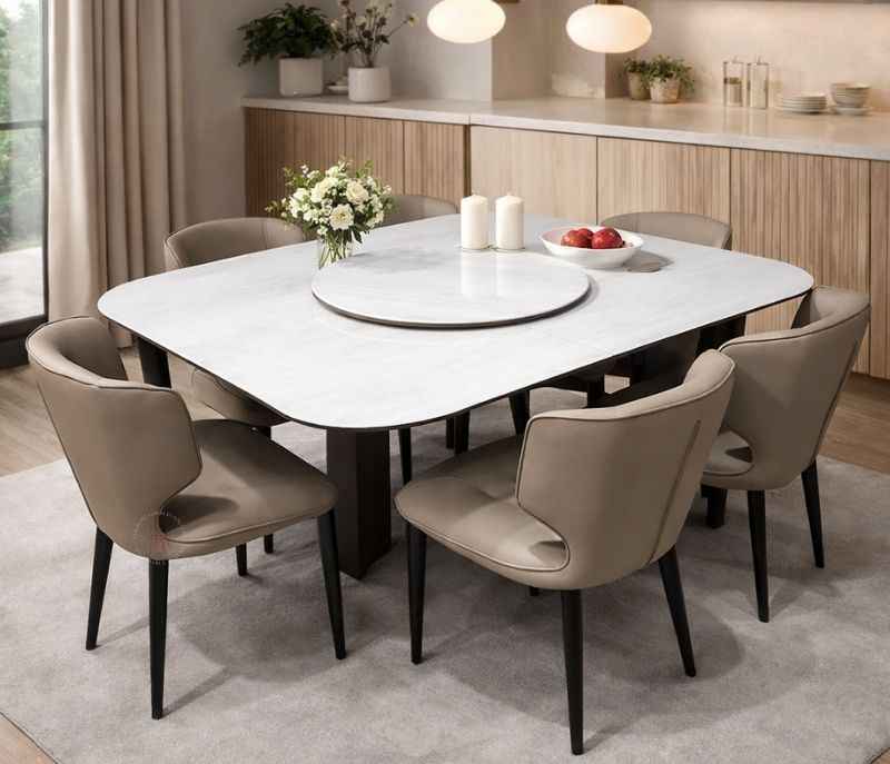 Expandable Dinning Table 662. Chair 125 Artificial Marble Top  1+6 (BTM)