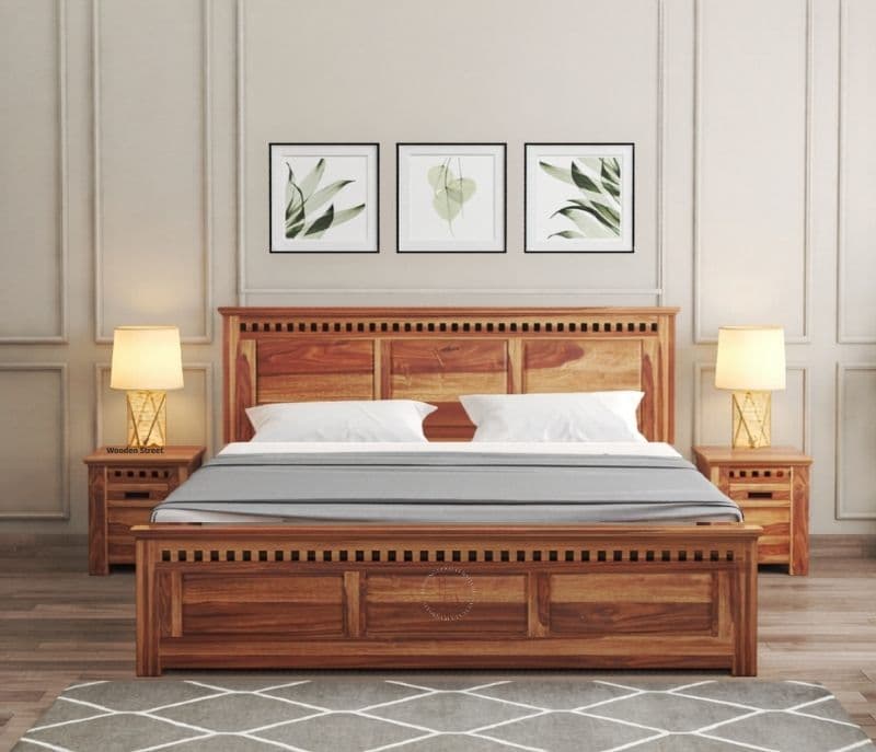 Image 4 for Adolph Sheesham Hydraulic Storage  Premium Solid Sheesham Wood Honey Finish (SCV _PKU)