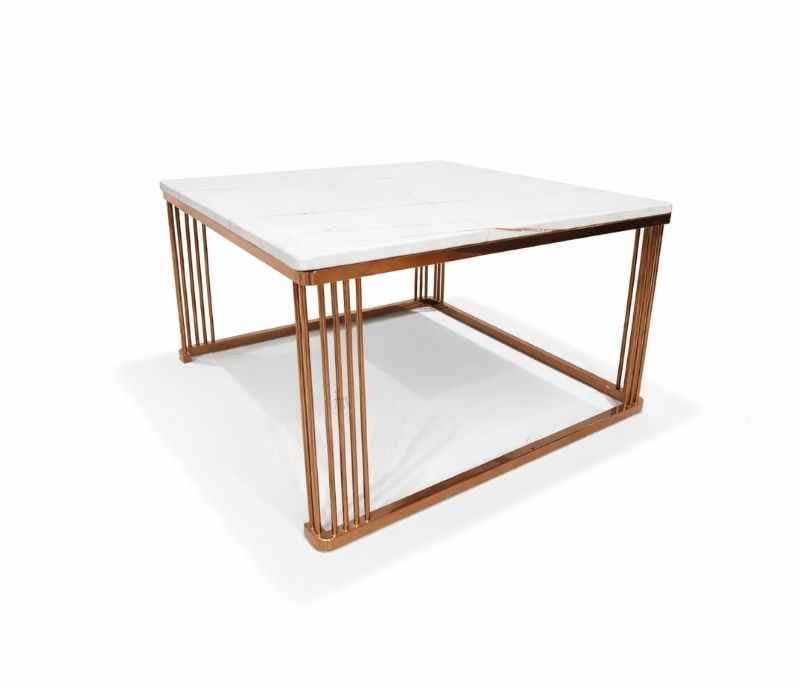 Image 7 for Centre Table 2 Marble Top And Down Metal With Rose Gold PVD (HYD)