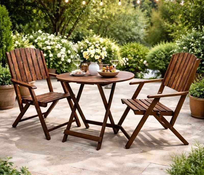 Foldable Gurden Set Solid Shesham Wood (WF OTD)