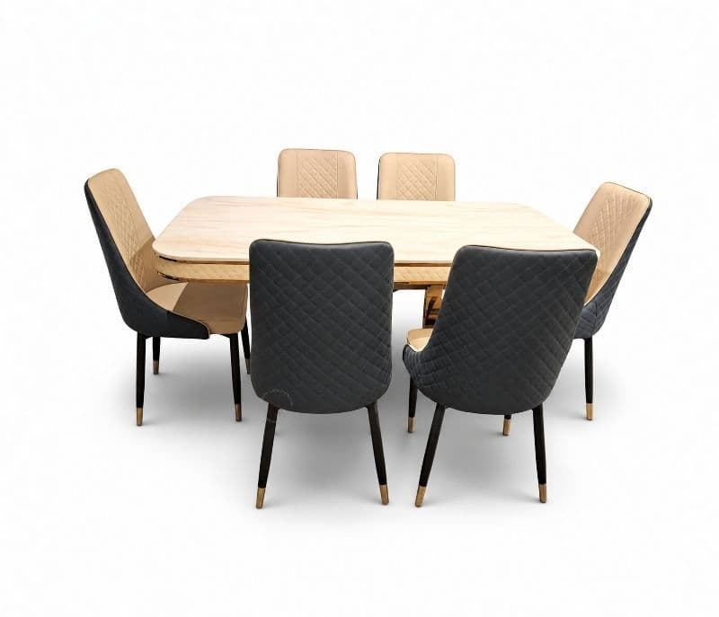 Image 12 for C143/414-5 Beige Blue 1+6 Seater Marble Top
