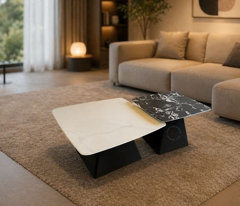 B672 Black Marble Top With Metal Base (HYD)