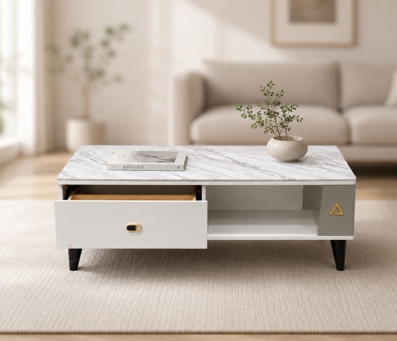 Centre Table 68-120  Mdf With Ceramic Top (BSK)