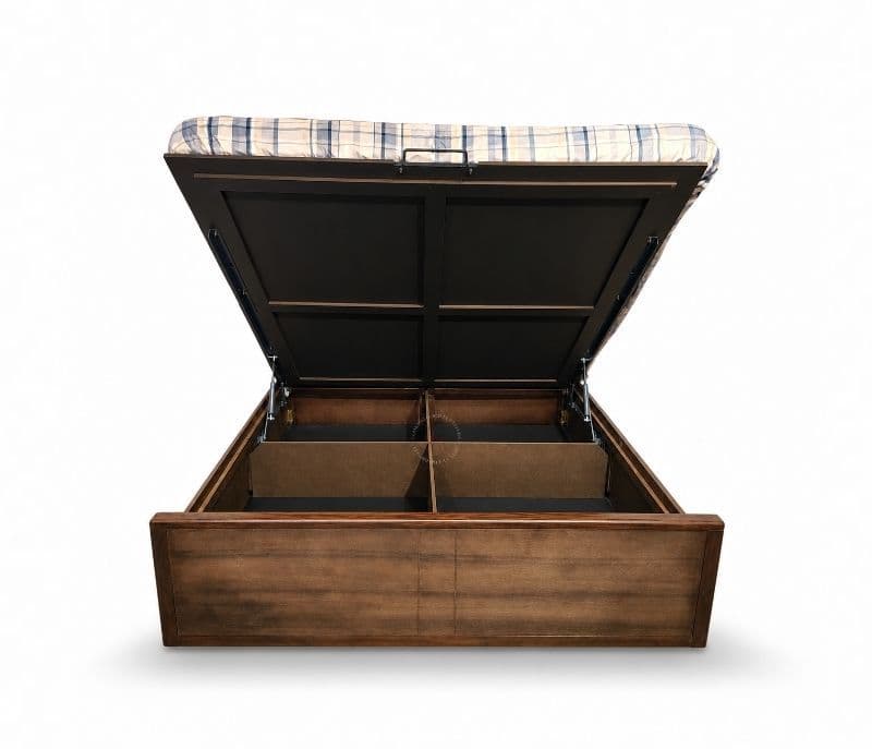 Image 7 for 2515 King Bed With Hydraulic Storage And Leatherette With Rubber Wood (BSK)