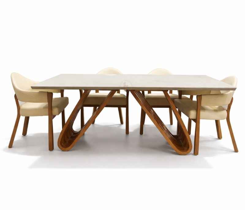 Image 2 for DT Lux/Dc 62 Dining Table-1+6 Chairs Ash Wood And Seramic Top Upholstery By Leatherette