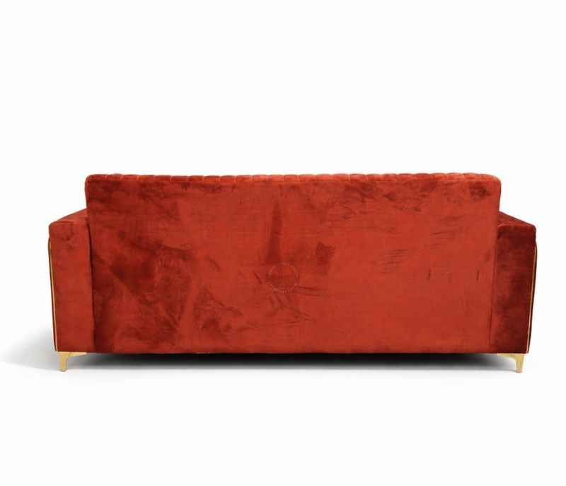 Image 6 for New Oreo Sofa 3+2+2 Puffy+Center Table With Glass Velvet Fabric  (EC)(HYD)