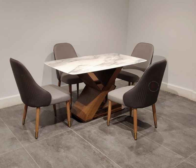 Image 3 for Dining Set 682/912 Table With Marble Top 4 Chairs (HYD OTD)