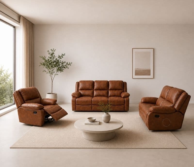 Frankfurt 3+2+1 Manual Recliner Micro Suede (BTM)(SKN)(WF)(BSK)(EC)(BWD)